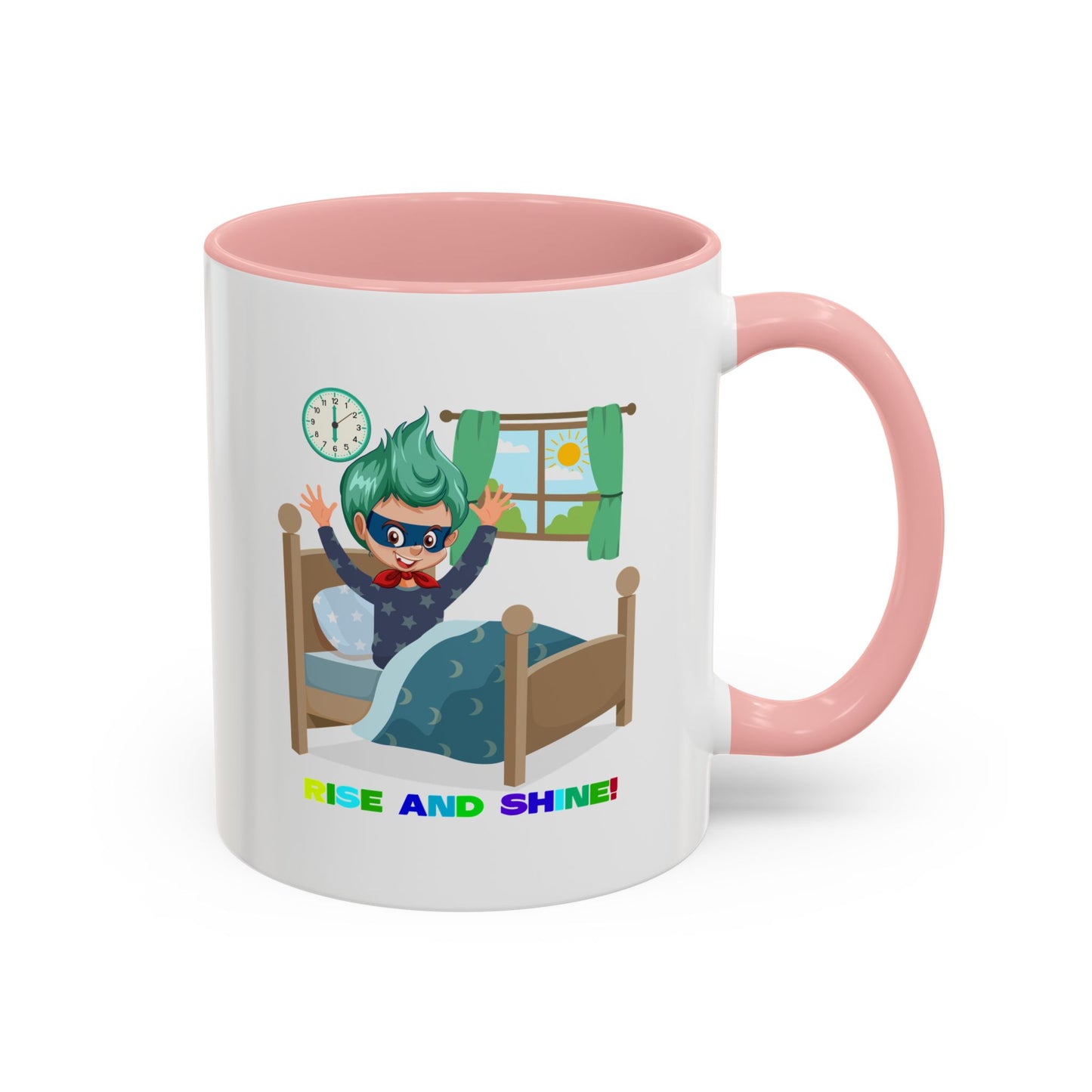 Accent Coffee Mug - Super kiddo teaches us to wake up early