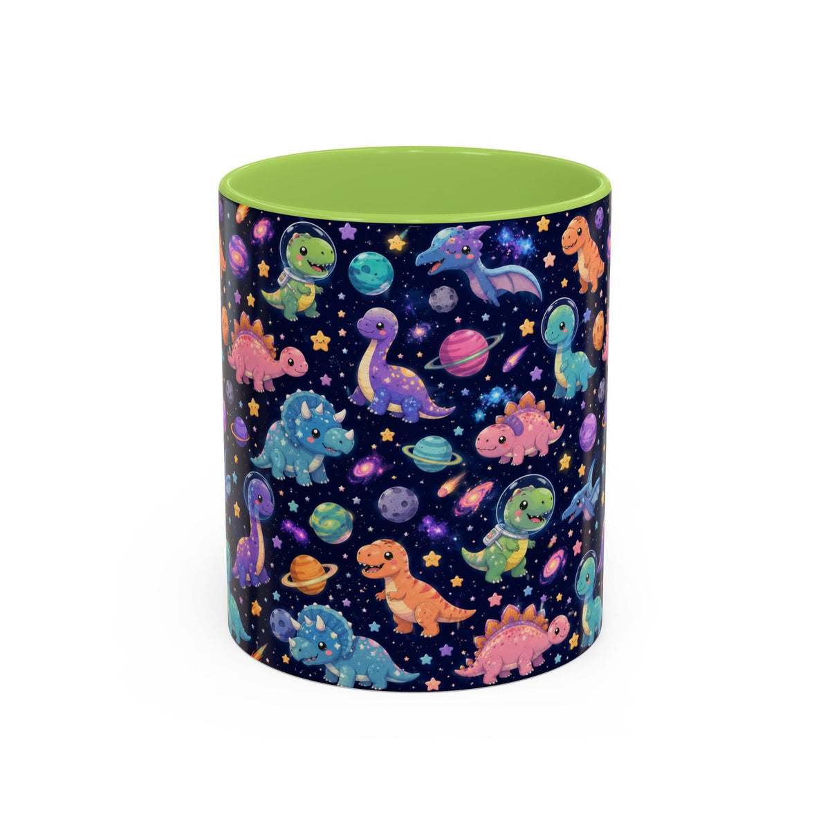 Accent Coffee Mug  (11/15 oz) - Cosmic dinosaurs
