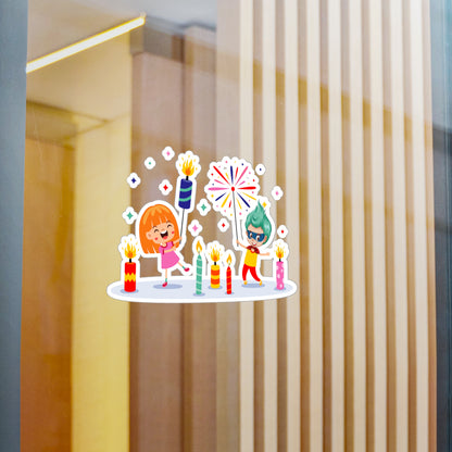 Christmas Kiss-Cut Vinyl Decals – Super kiddo lighting fireworks - [[{"value":"Wonderwear Kid"}]]