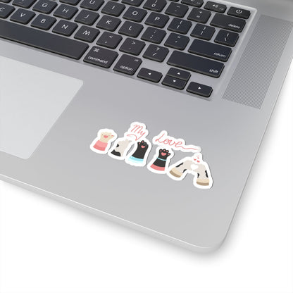 Kiss-Cut Vinyl Decals - Paw My love Printify