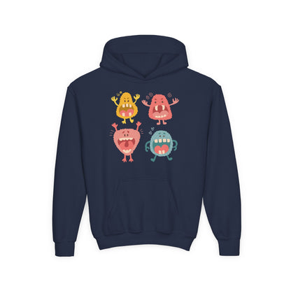 Youth Heavy Blend Hooded Sweatshirt -  Screaming monsters Printify