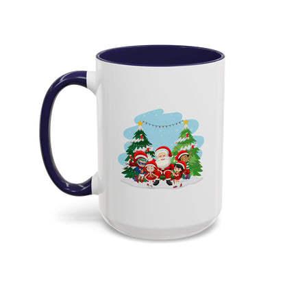 Accent Coffee Mug - Super kiddo with santa claus - [[{"value":"Wonderwear Kid"}]]