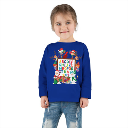 Toddler Long Sleeve Tee - Christmas alphabet with super kiddo - [[{"value":"Wonderwear Kid"}]]