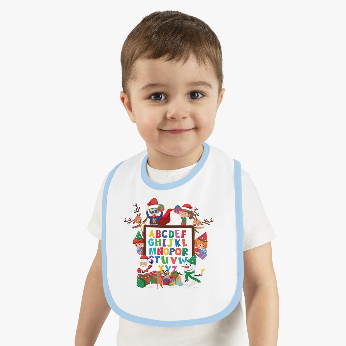 Baby Bib - Christmas alphabet with super kiddo