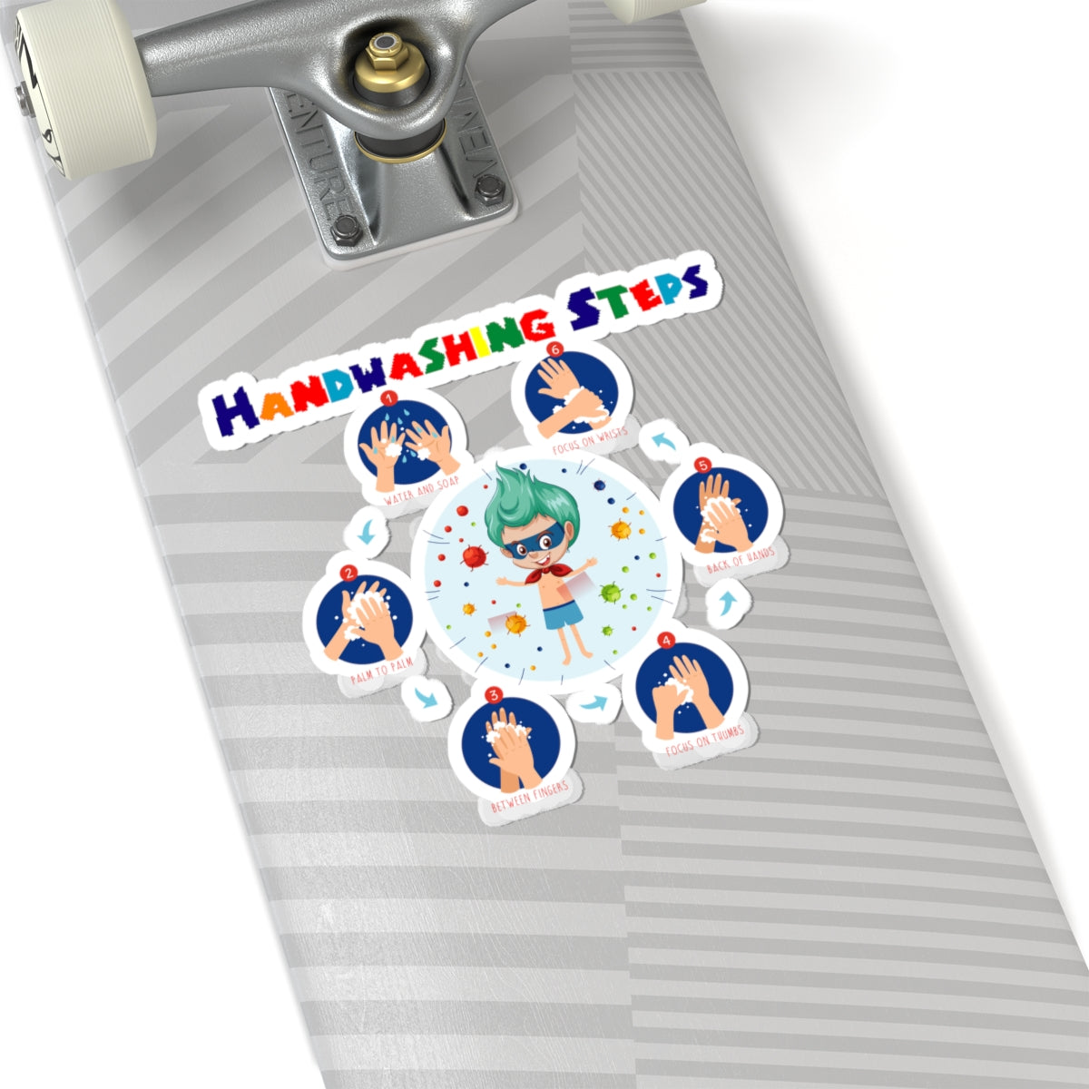 Kiss-Cut Stickers - Super kiddo how to wash hand properly - [[{"value":"Wonderwear Kid"}]]