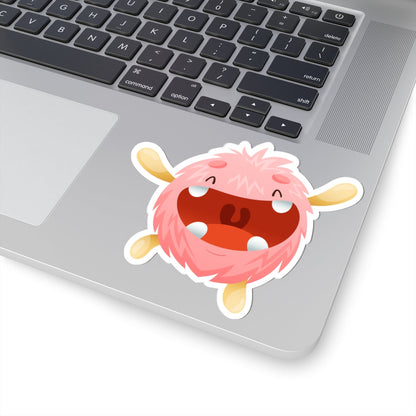 Kiss-Cut Vinyl Decals - Baby pink monster Printify