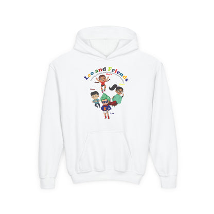 Youth Heavy Blend Hooded Sweatshirt - Leo & Friends - Learning and growing - [[{"value":"Wonderwear Kid"}]]