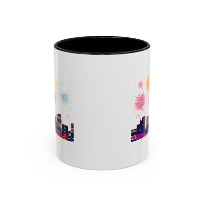 Accent Coffee Mug - Super kiddo with fireworks with text - [[{"value":"Wonderwear Kid"}]]