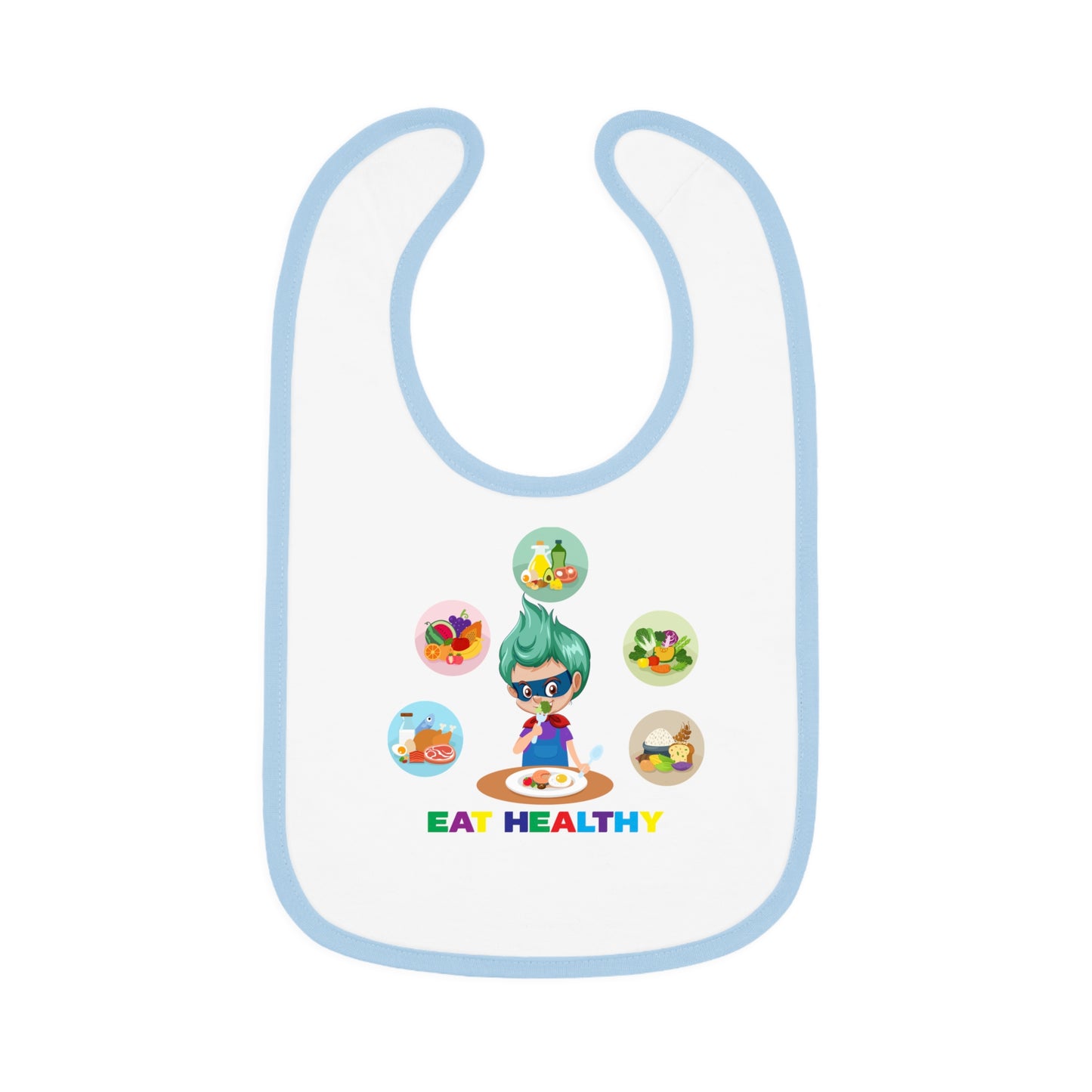Baby Bib - Supper kiddo showing healthy food to eat