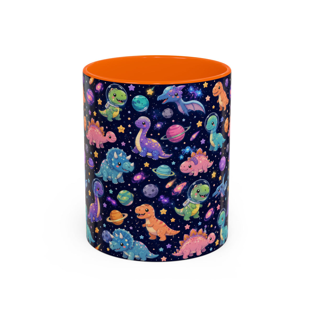 Accent Coffee Mug  (11/15 oz) - Cosmic dinosaurs