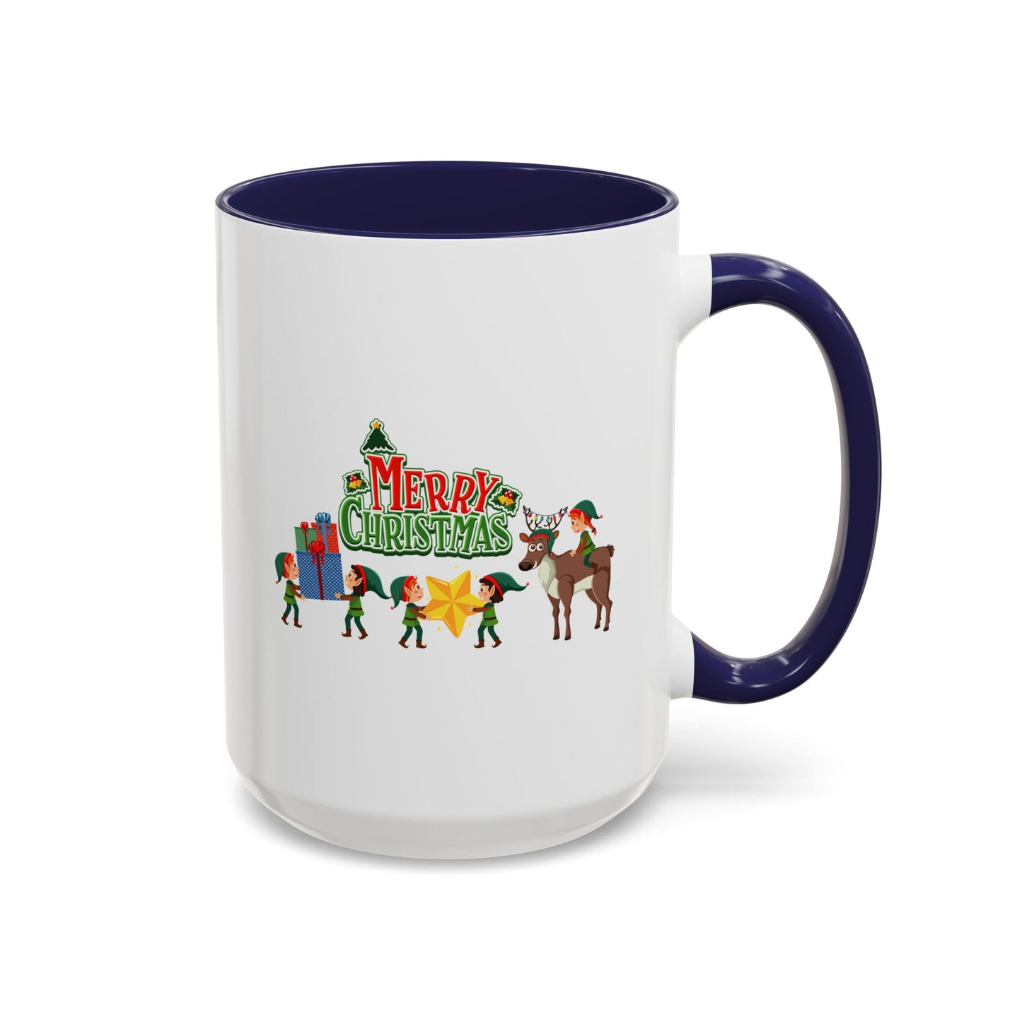 Accent Coffee Mug - Merry christmas and reindeer