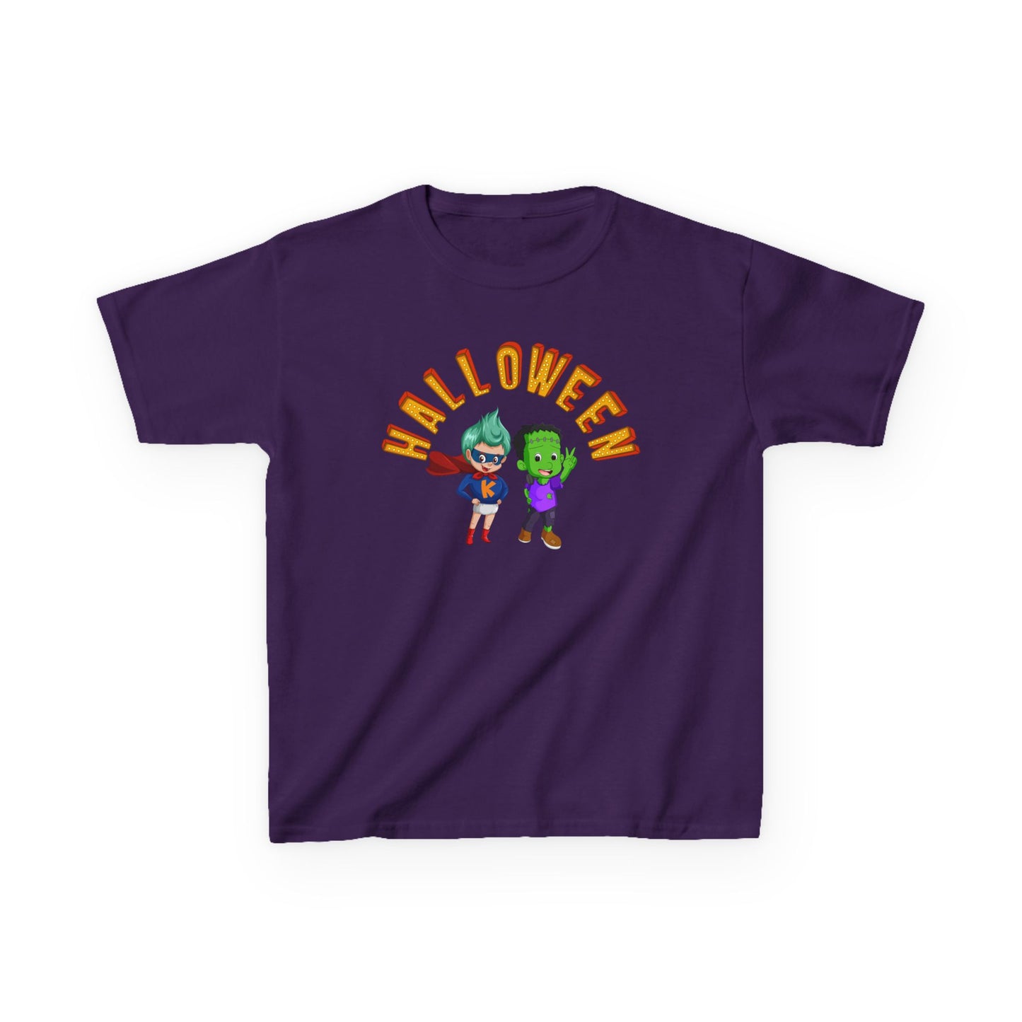 Kids Heavy Cotton™ Tee - Holloween with super kiddo Printify