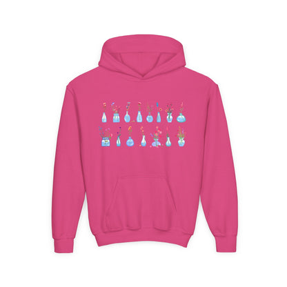Youth Heavy Blend Hooded Sweatshirt - Set of flower vase Printify