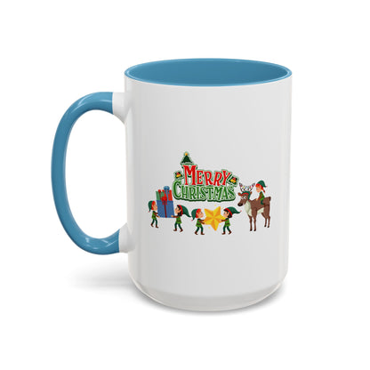 Accent Coffee Mug - Merry christmas and reindeer - [[{"value":"Wonderwear Kid"}]]