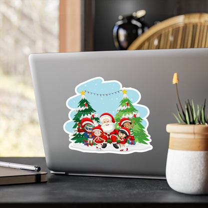 Christmas Kiss-Cut Vinyl Decals – Super kiddo with santa claus - [[{"value":"Wonderwear Kid"}]]