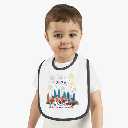 Baby Bib - Happy new year with fireworks - [[{"value":"Wonderwear Kid"}]]