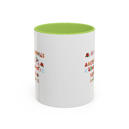 Accent Coffee Mug - Christmas alphabet - [[{"value":"Wonderwear Kid"}]]