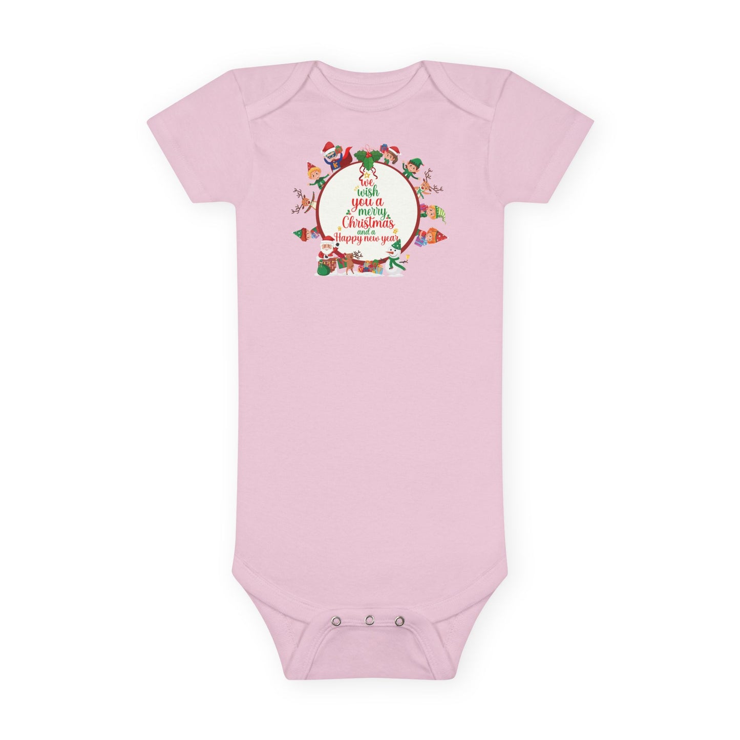 Baby Short Sleeve Onesie - We wish you a merry christmas