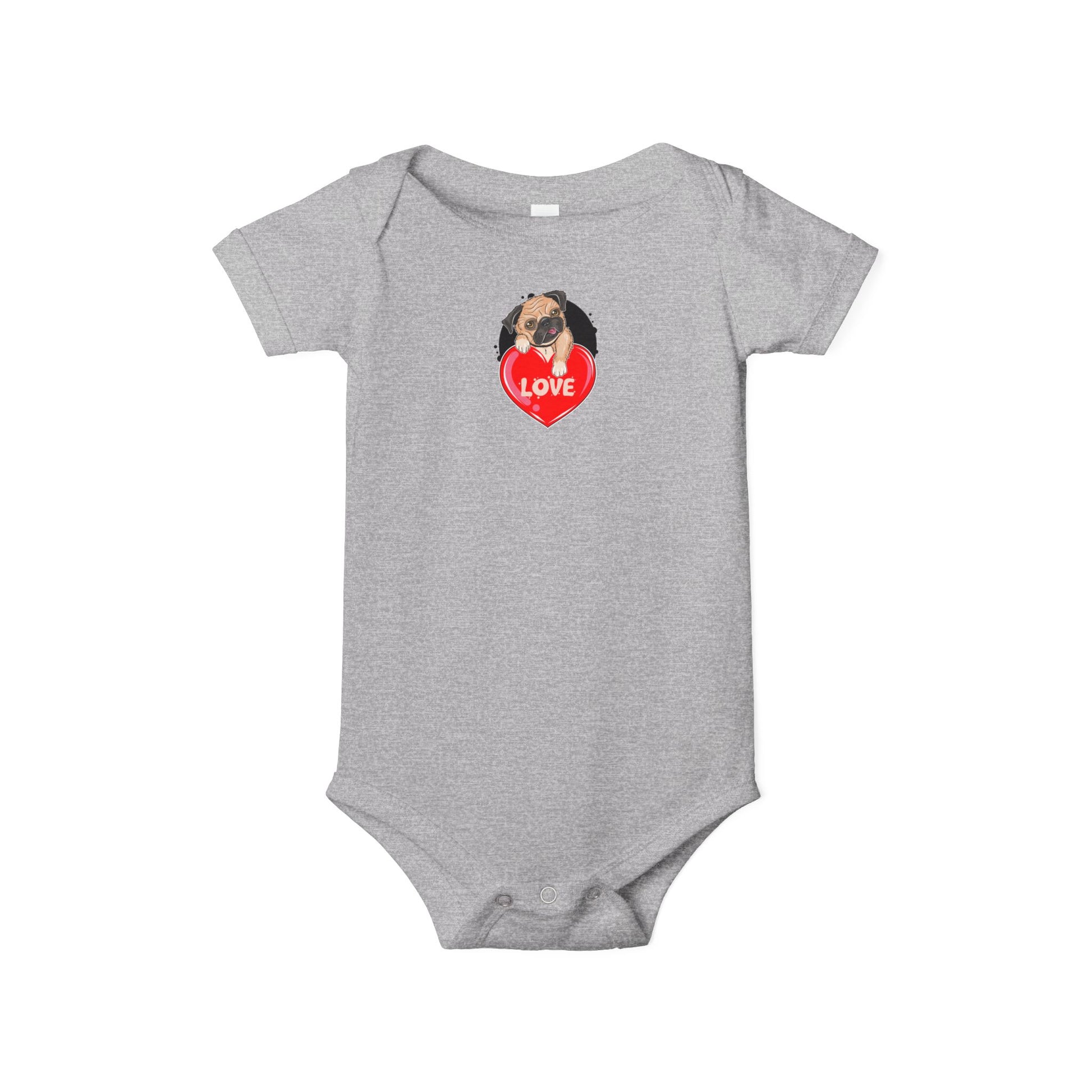 Infant Jersey One Piece - Valentines - Cute Pug - [[{"value":"Wonderwear Kid"}]]