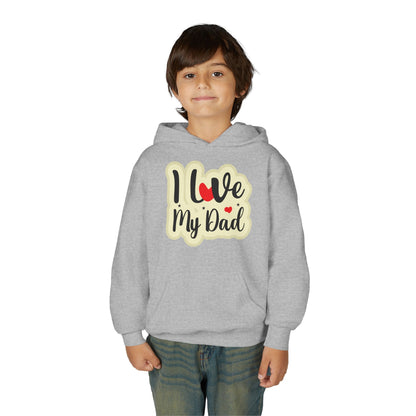 Youth Heavy Blend Hooded Sweatshirt - i love my dad Printify