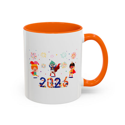 Accent Coffee Mug - Super kiddo and other hero - [[{"value":"Wonderwear Kid"}]]