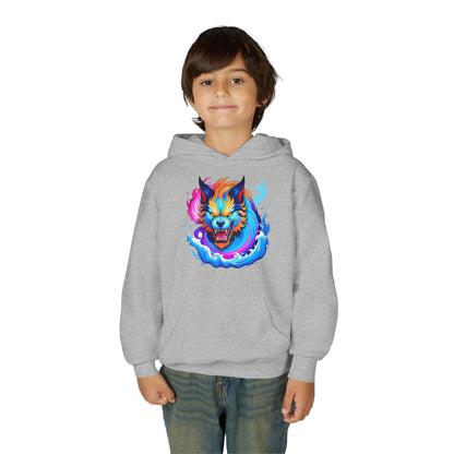 Kids Vibrant Wolf Hoodie Printify