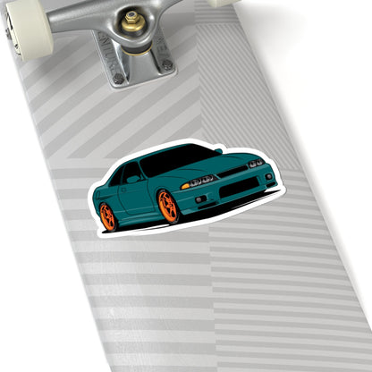 Kiss-Cut Stickers - Green Car Fastback Printify