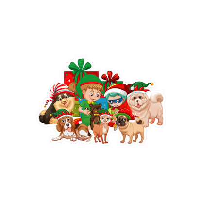 Christmas Kiss-Cut Vinyl Decals – Christmas with super kiddo pet friends without text - [[{"value":"Wonderwear Kid"}]]