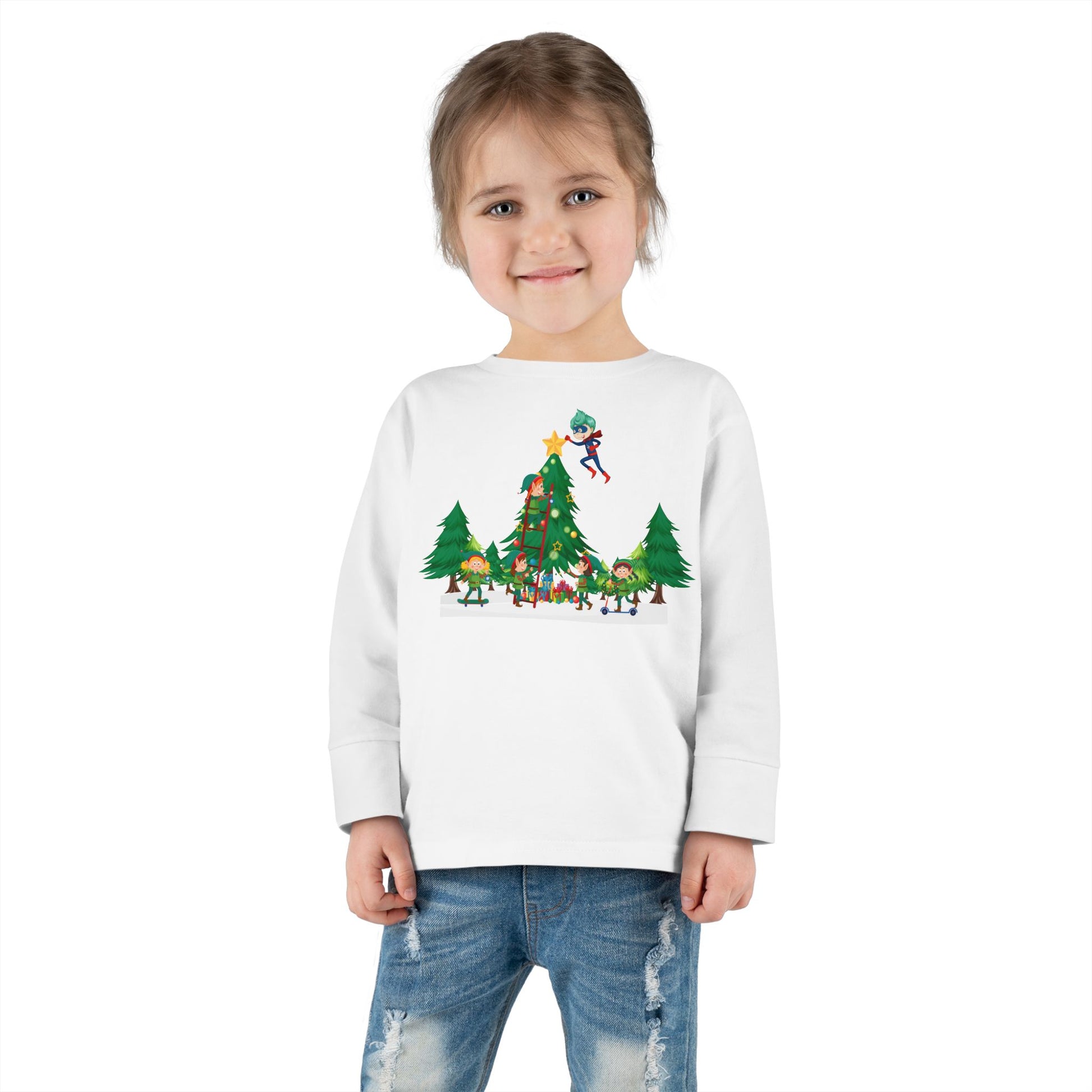 Toddler Long Sleeve Tee - Super kiddo putting the stars - [[{"value":"Wonderwear Kid"}]]