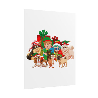 Rolled Posters - Christmas with super kiddo pet friends without text - [[{"value":"Wonderwear Kid"}]]