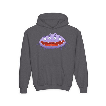 Youth Heavy Blend Hooded Sweatshirt - Purple monster Printify