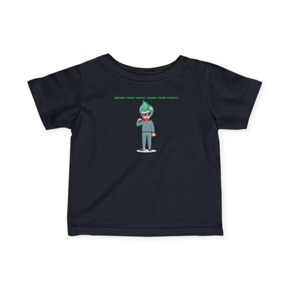 Infant Fine Jersey Tee - Super kiddo brushing teeth - [[{"value":"Wonderwear Kid"}]]