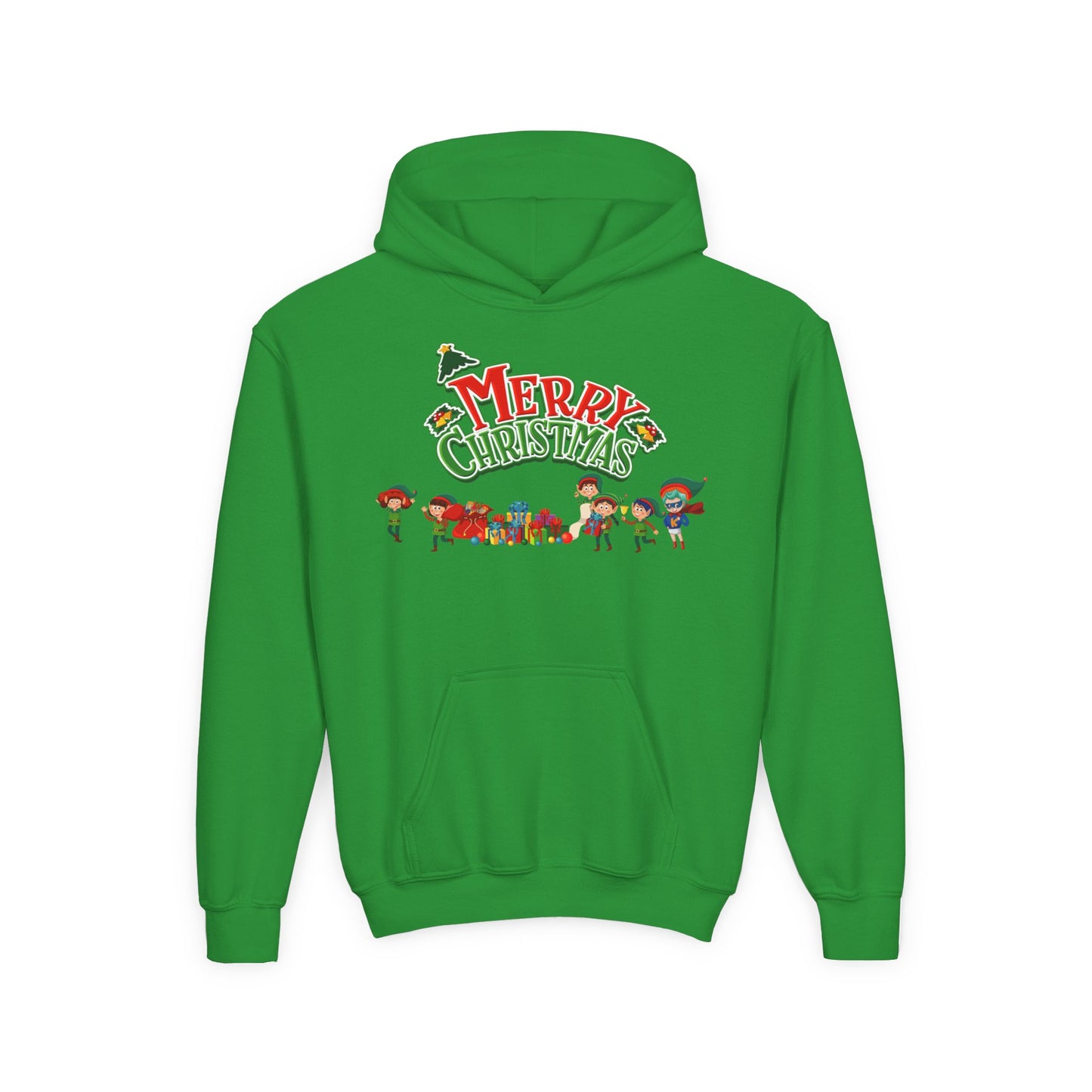 Youth Heavy Blend Hooded Sweatshirt - Merry christmas from super friends