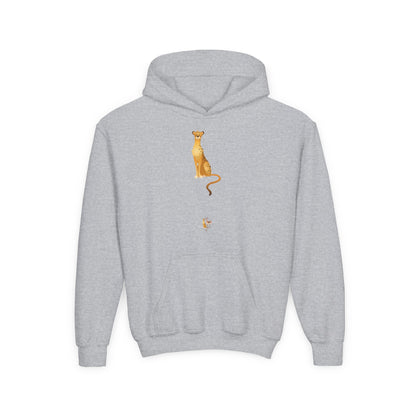 Youth hoodie with bold tiger design Printify