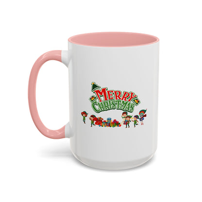 Accent Coffee Mug - Merry christmas from super friends - [[{"value":"Wonderwear Kid"}]]