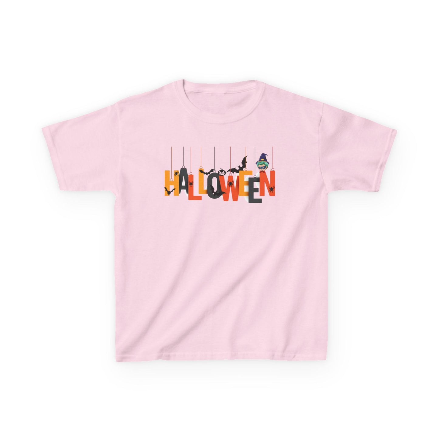 Kids Heavy Cotton™ Tee - Holloween hanging letters Printify
