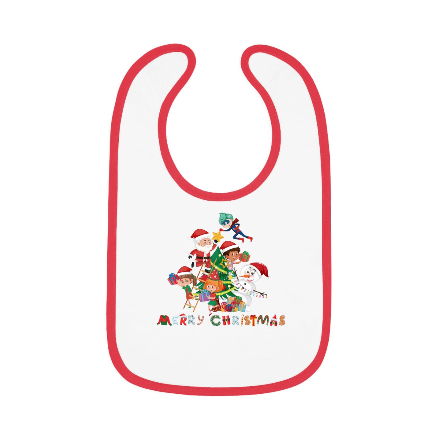 Baby Bib - Super kiddo making christmas tree with text