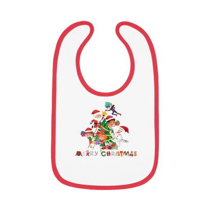 Baby Bib - Super kiddo making christmas tree with text - [[{"value":"Wonderwear Kid"}]]