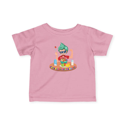 Infant Fine Jersey Tee - super kiddo eating healthy food - [[{"value":"Wonderwear Kid"}]]