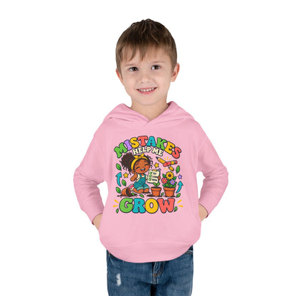 Toddler Hoodie — "Mistakes Help Me Grow" Cute Plant Pot Positive Growth Pullover