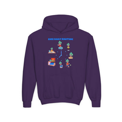 Youth Heavy Blend Hooded Sweatshirt - Super kiddo daily routine - [[{"value":"Wonderwear Kid"}]]