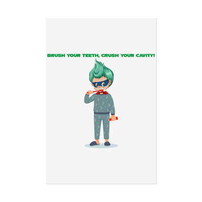 Rolled Posters - Super kiddo brushing teeth - [[{"value":"Wonderwear Kid"}]]