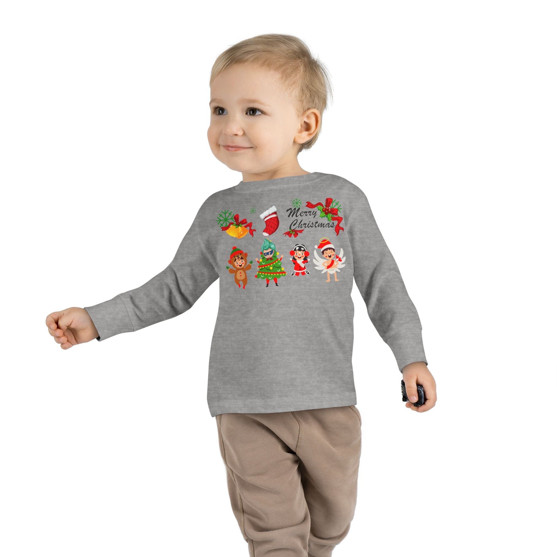 Toddler Long Sleeve Tee - Merry christmas from super kid - [[{"value":"Wonderwear Kid"}]]