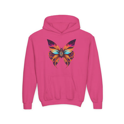 Youth Heavy Blend Hooded Sweatshirt - beautiful butterfly Printify