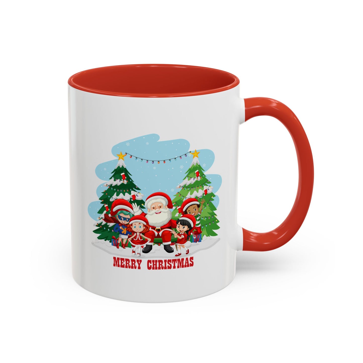Accent Coffee Mug - Super kiddo with santa claus Merry christmas