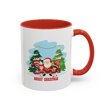 Accent Coffee Mug - Super kiddo with santa claus Merry christmas - [[{"value":"Wonderwear Kid"}]]