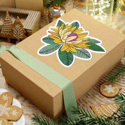 Kiss-Cut Vinyl Decals - Yellow flower Printify