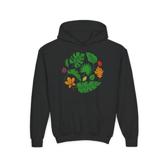 Youth Heavy Blend Hooded Sweatshirt - Beautiful leaves Printify