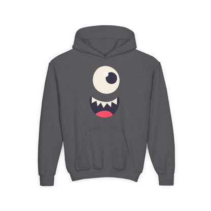 Youth Heavy Blend Hooded Sweatshirt - Monsters face Printify