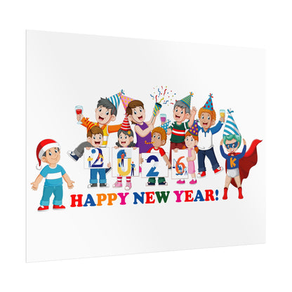Rolled Posters - Happy new year from super kiddo - [[{"value":"Wonderwear Kid"}]]